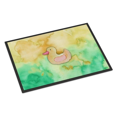 Carolines Treasures 18 x 27 in. Rubber Duckie Watercolor Indoor or Outdoor Mat BB7351MAT